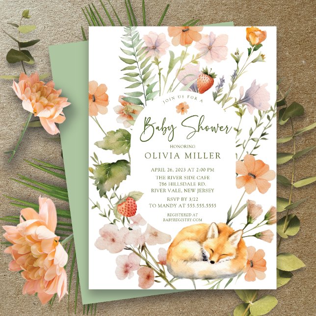 Nature's Delight Fox Baby Shower Invitation (Creator Uploaded)