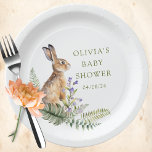 Nature's Delight Woodland Classic Rabbit Paper Plate<br><div class="desc">Introducing our adorable baby shower design,  perfect for adding a touch of woodland charm to your special event.
These personalized paper plates feature a classic bunny rabbit design,  capturing the essence of nature and creating a whimsical atmosphere.  Visit our shop to view our entire nature's delight collection</div>