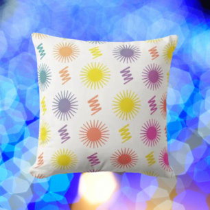 Nature's Elegance Botanical Rainbow Throw Pillow