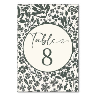 Nature's Elegance: Dark Green plants Table Number
