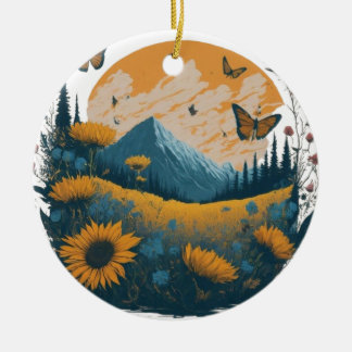 Nature's Embrace Ceramic Ornament