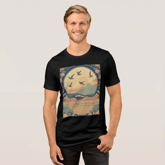 Nature's Flight: Wow-Worthy Bird-Inspired T-Shirt Tri-Blend Shirt (Front Full)