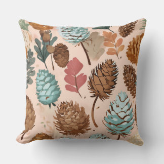 "Nature's Geometry: Pinecone Elegance" Throw Pillow