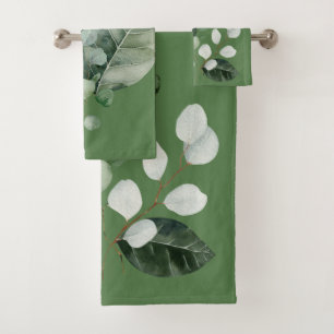 NATURES GIFT GREEN 2 BOTANICAL TOWEL SET