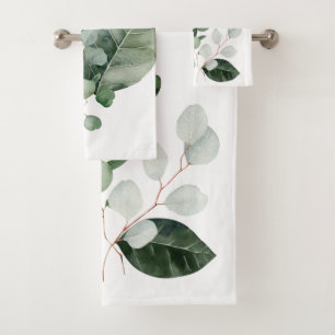 NATURES GIFT WHITE BATHROOM TOWEL SET