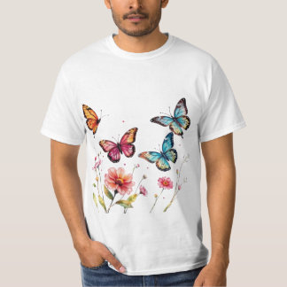 Nature's Grace: Watercolor Butterflies T-Shirt