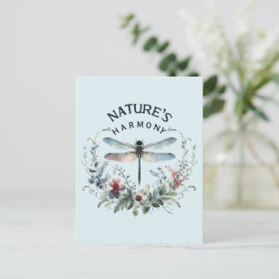 Nature's Harmony - Artistic Dragonfly Postcard