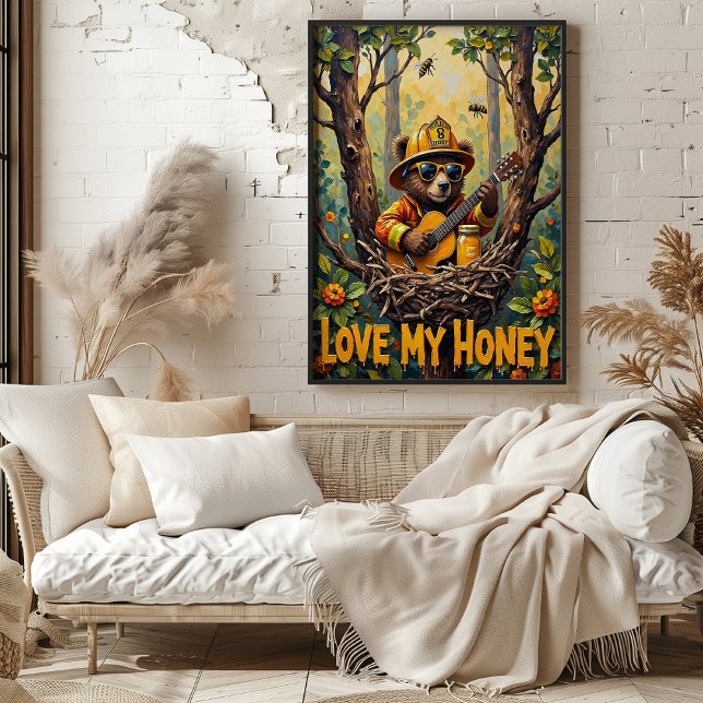 Nature's Harmony: Bear's Buzzing Jam Poster (Creator Uploaded)