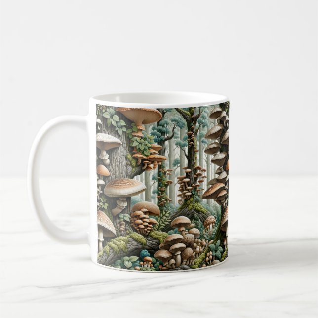 Nature's Harmony: Botanical Seamless Pattern  Coffee Mug (Left)