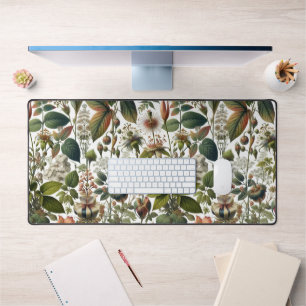 Nature's Harmony: Botanical Seamless Pattern Desk Mat