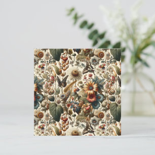 Nature's Harmony: Botanical Seamless Pattern Invitation