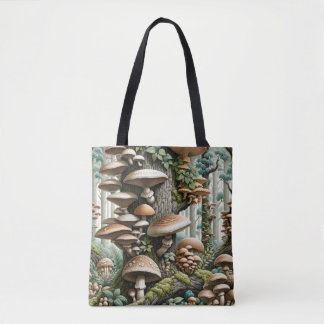 Nature's Harmony: Botanical Seamless Pattern Tote Bag