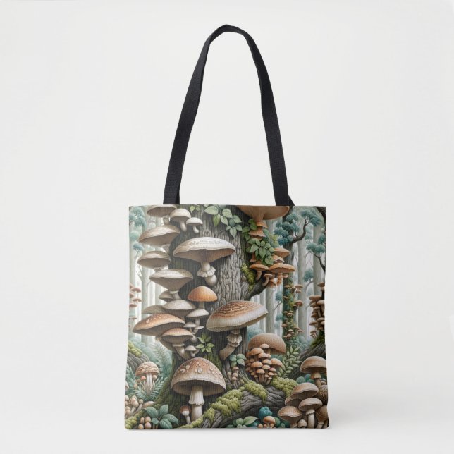 Nature's Harmony: Botanical Seamless Pattern  Tote Bag (Front)