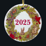 Nature's Holiday Wreath Ceramic Ornament<br><div class="desc">So gracious - nature's wreath!  A beautiful,  thoughtful gift you can purchase as is or change the messages on front and back.</div>