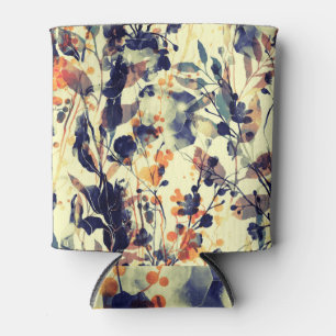 Nature's Imprints: Floral Leaves Seamless. Can Cooler