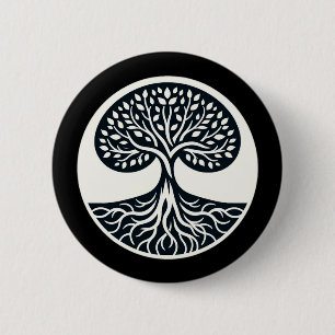 Nature's Interconnectedness - Tree Vector Art 2 Inch Round Button