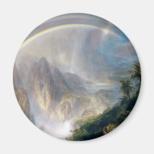 Nature's Majesty: Rainbow Over a Tropical Paradise Magnet