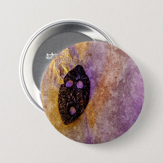 Nature's mask on the beach  3 inch round button (Front & Back)