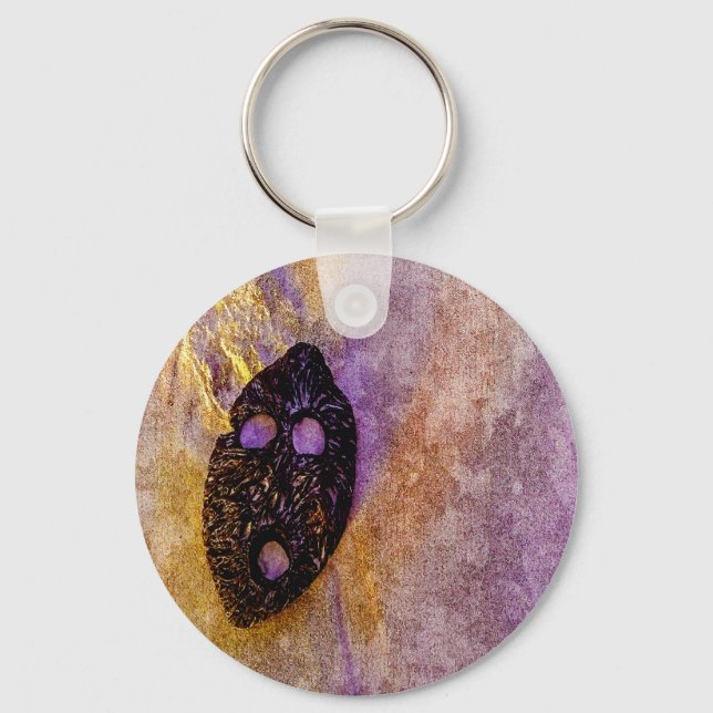 Nature's mask on the beach  keychain (Front)