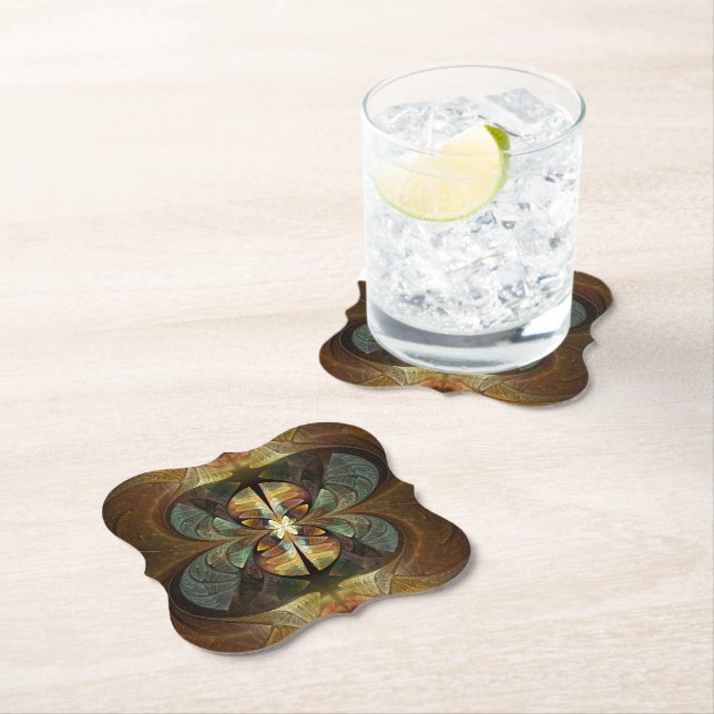 Natures Matrix Bumble Bee Abstract Paper Coaster (Insitu)