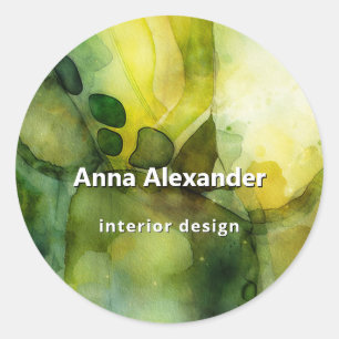 Nature's Memory Botanical Abstract Design Classic Round Sticker