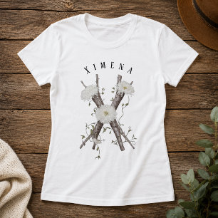 Nature's Monogram 'X' T-Shirt with Flowers & Vines