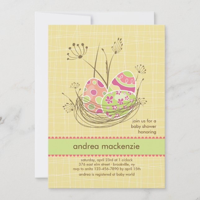 Nature's Nest Baby Shower Invitation (Front)