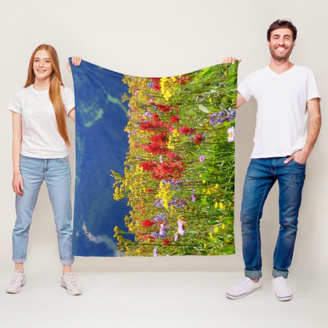 Nature's Paintbrush - Mountain Wildflowers Fleece Blanket (In Situ)