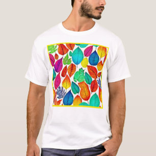 Nature's Palette: Colourful Leaf Design T-Shirt