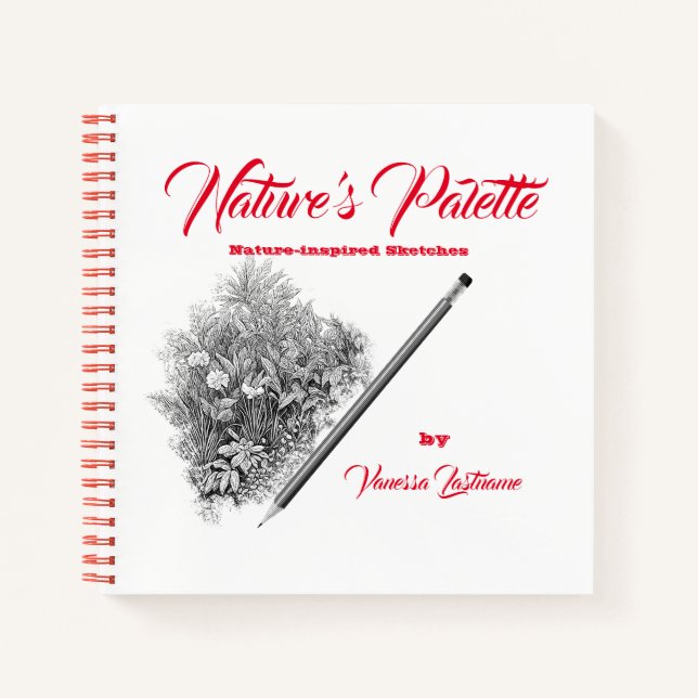 Nature's Palette Nature Sketchbook Personalization Notebook (Front)