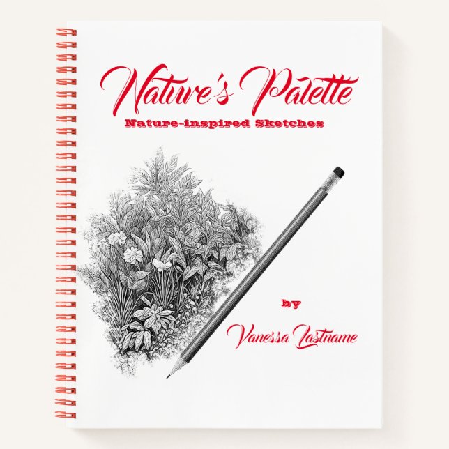 Nature's Palette Nature Sketchbook Personalization Notebook (Front)