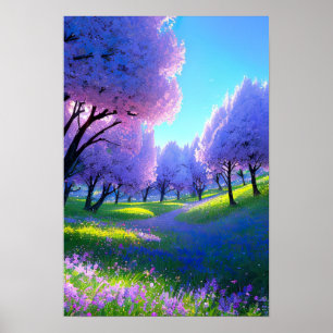 Nature's Palette, Vibrant Violet Flora Poster