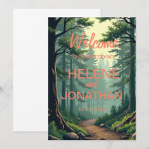  Nature's Path: A Serene Wedding Invitation Card"