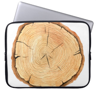 Nature's Rings: Tree Texture Triumph Laptop Sleeve