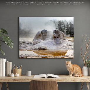 Nature's Sculptures: A Yellowstone Geyser Canvas Print