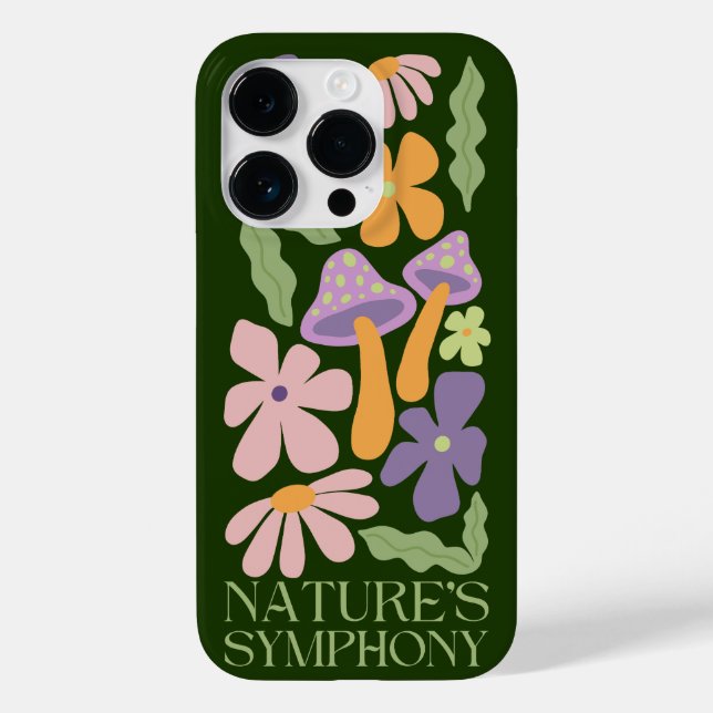 nature's symphony colourful minimalist retro flowe Case-Mate iPhone case (Back)