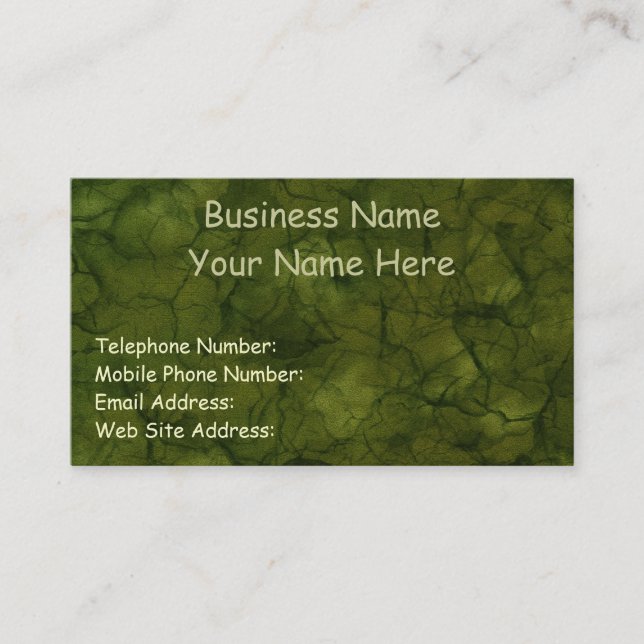 NATURE'S TEXTURES Green Business & Profile Cards (Front)