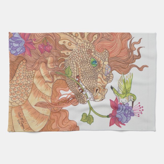 Nature's Treasures Dragon Kitchen Towel (Horizontal)