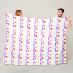 Nature's Typography: Love in Every Letter Fleece Blanket