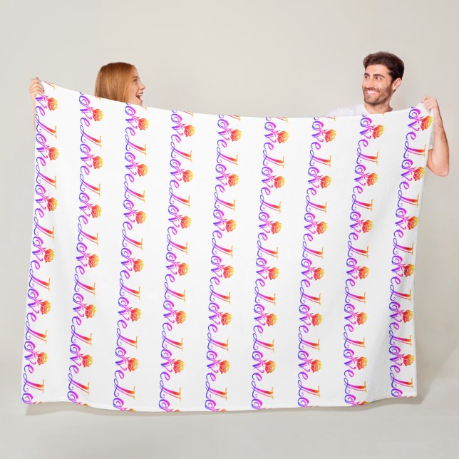 Nature's Typography: Love in Every Letter Fleece Blanket (In Situ)