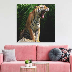 Nature's Wild Animals - Roaring Tiger Canvas Print