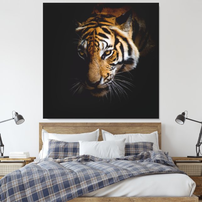 Nature's Wild Animals - Tiger Canvas Print (Insitu(Bedroom))