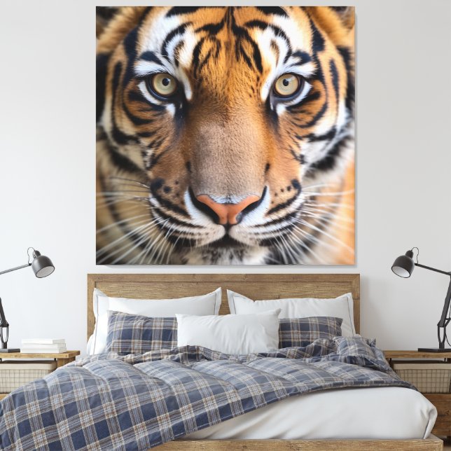 Nature's Wild Animals - Tiger Canvas Print (Insitu(Bedroom))