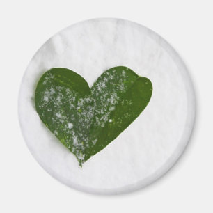 Nature's Winter Snow Romantic Heart of Love Magnet