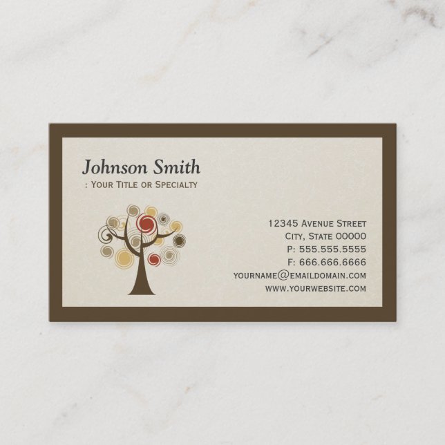 Naturopath Alternative Medicine - Tree of Life Business Card (Front)