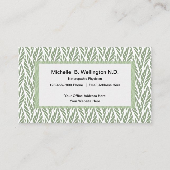 Naturopathic Physician Nature Inspired Business Card (Front)