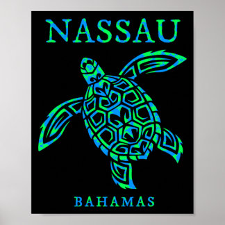 Nau Bahamas Sea Turtle Boys Girls Toddler Womens Poster