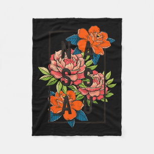 Nau Bahamas Wildflower Floral Souvenir Vintage Flo Fleece Blanket