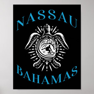 Nau Hamas Sea Turtle Surfing Vacation Souvenir  Poster