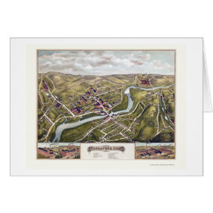 Naugatuck, carte panoramique de CT - 1877